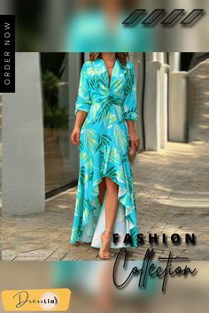 Ladies Elegant Floral Print Irregular Ruffle Dress Women High Street Party Shirt Maxi Dress New Fashion Lace-up Slim Long Dress Summer Long Sleeve Maxi Dress With Ruffle Hem, Summer Long-sleeve Maxi Dress With Ruffle Hem, Summer High-low Hem Ruffle Maxi Dress, Asymmetrical Hem Maxi Dress With Ruffles For Beach, Summer Maxi Dress With Ruffle High-low Hem, Summer High-low Ruffle Dress, Summer High-low Dress With Ruffles, Asymmetrical Ruffle Hem Maxi Dress For Summer, Asymmetrical Summer Maxi Dress With Ruffle Hem