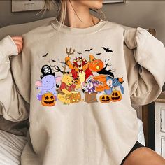 Pooh Halloween, Winnie The Pooh Halloween, Disney Trip Shirts, Trip Shirts, Disney Trip, Halloween Sweatshirt, Digital Gifts, Disney Halloween, Travel Shirts