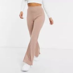 All Orders Ship Within 1-3 Business Days! *Moving Sale, Everything Must Go! Accepting Any Reasonable Offers!* Ribbed Wide Leg Pants With Flare Bottom, Comfy Fit! Conditions: Brand Newstill Has Tags/No Holes/No Stains/No Pilling/No Fade Size: 2 Smoke Free And Pet Free Home! High Waist Ribbed Loungewear Pants, High Waist Beige Ribbed Bottoms, High Waist Ribbed Beige Bottoms, High Waist Ribbed Lounge Pants, Beige Ribbed Wide Leg Bottoms, Beige Stretch Ribbed Pants, Beige Ribbed Wide-leg Bottoms, Stretch Ribbed Beige Pants, Spring Ribbed Beige Bottoms