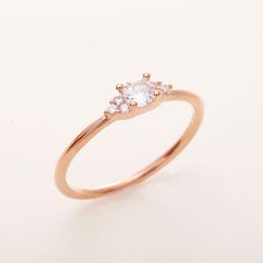 Moissanite Promise Ring | Buy 14K Gold Moissanite Promise Rings online Engagement Ring Delicate, Promise Rings Simple, Minimalist Diamond Rings, Rose Gold Promise Ring, Simple Engagement, Gold Promise Rings, Minimalist Engagement Ring, Engagement Ring For Her, Diamond Promise Rings