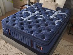 the mattress is made up and ready to be used in the bedroom or as a bed