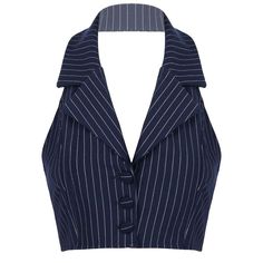 Stripe Lies Halter Tailored Vest This elegant Stripe Lies Halter Tailored Vest boasts a tailored fit and chic halter neckline. Made with high-quality fabric, it's perfect for adding a touch of sophistication to any outfit. With its bold stripes and flattering design, this vest will elevate your style and make you stand out from the crowd. Size: • S: Bust: 80cm/ 31.5 in. Length: 39cm/ 15.4 in• M: Bust: 84cm/ 33.1 in. Length: 40cm/ 15.7 in• L: Bust: 88cm/ 34.6 in. Length: 40cm/ 15.7 inMaterial: Co Formal Work Wear, Waistcoat Suit, Dressy Vest, Tailored Vest, Rok Mini, Halter Vest, Striped Vests, Business Tops, Women Halter