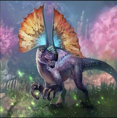 an image of a dinosaur with wings on it's back