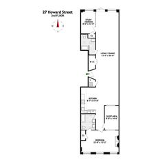 the floor plan for an apartment at 27 howard street