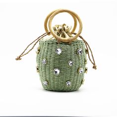 Origin: CN(Origin)Main Material: StrawShape: BucketGender: WOMENOccasion: VersatileExterior: NONELining Material: PolyesterModel Number: Beach bagPattern Type: SolidDecoration: Hollow OutDecoration: DiamondsInterior: Cell Phone PocketInterior: No PocketHardness: HARDStyle: FashionClosure Type: STRINGsummer bag 2020: luxury diamonds women bag 2020rattan bag: wicker woven handbags for womenstraw bag for women 2020: summer beach rattan bagWomen's handbag: luxury handbags women bags designerbuckets Bucket Handbags, Woven Handbags, Rope Bag, Pearl Bag, Rattan Bag, Travel Purse, Straw Bags, Round Bag, Straw Tote