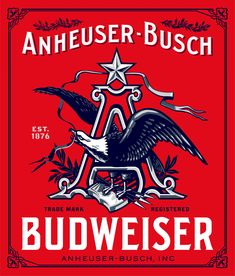 an advertisement for budweiser beer with an eagle on it