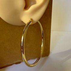 Real 18k Gold Hoop Earrings. Medium Size Hoop Classic Clip-on Hoop Earrings, Clip-on Round Hoop Earrings In Yellow Gold, Luxury Clip-on Hoop Earrings, 14k Gold Clip-on Hoop Earrings, Yellow Gold Clip-on Hoop Earrings, Gold Hoop Earrings Medium, Hoop Earrings Medium, Business Boutique, Gold Hoop