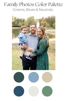 the family photos color palette for greens, blues and neutrals