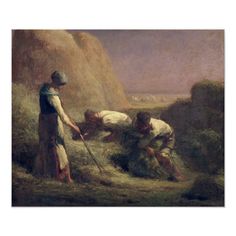 two men are picking hay from the ground