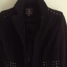 Studded Coat Nwot Edgy Long Coat For Fall, Trendy Long Coat For Night Out, Forever 21 Black Winter Outerwear, Edgy Long Sleeve Winter Blazer, Edgy Spring Outerwear From Forever 21, Edgy Fitted Blazer For Fall, Edgy Winter Party Blazer, Fitted Long Coat For Night Out, Forever 21 Outerwear For Winter Night Out