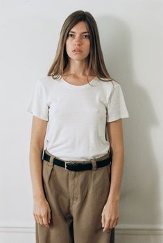 Classic Tee, Regen Silk Noil Jersey, Natural | OZMA Silk Noil, Closet Staples, Brass Buckle, Wide Belt, Perfectly Imperfect, Fall Looks, Get Better, Raw Silk, Long Length