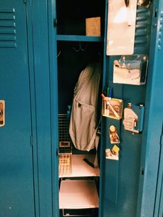 the lockers are filled with many items