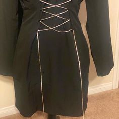 Beautiful, Black Blazer, Dress, With Faux Cubic Zirconia Laces. The Front Opening Of The Dress Is Low-Cut For Those Of You That Love To Show Cleavage, Very Sexy Dress For Evening Wear Or For Date Night. Lace Blazer Dress, Formal V-neck Blazer Dress With Hidden Buttons, Purple Asymmetrical Dress, Chic V-neck Blazer Dress With Hidden Buttons, Elegant V-neck Blazer Dress With Hidden Buttons, Luxury Notch Lapel Single-breasted Blazer Dress, Gold Sequence Dress, Sequin Shirt Dress, Luxury Black V-neck Blazer Dress