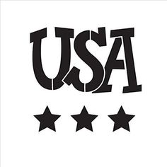 the usa logo with five stars in black and white, on a white background