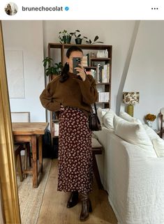 Long Skirt Outfits, Dad Sneakers, Church Outfits, Cold Weather Outfits, Be Real, Fall Skirts