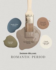 a paintbrush with different colors on it and the words, sheryln - williams romantic period