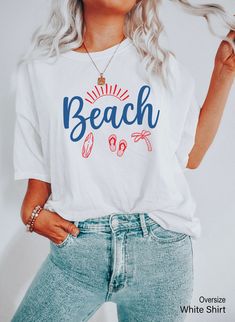 Beach T-Shirt, Beach Trip Sweatshirt For Ocean Lover, Aesthetic Beach Life Hoodie, Summer Beach Shirt, Trendy Beach Vacation Gift, E8195  WELCOME TO LITTLE PREPPY TEE.... If you are looking for soft, comfortable, first-class clothes that you can design for your most special days or your loved ones, you are at the right place! We love what we do here at Best Creative Designs and we strive to make your shopping experience just right for you. If you have any questions about our products, feel free Casual Beach Tops For Leisure, Casual Beach Season Tops, Casual Beach Season Tops For Leisure, Casual Tops For Beach Season Leisure, Casual Vacation Tops For Leisure, Casual Tops For Leisure And Vacation, Casual Tops For Leisure Vacation, Trendy White Print T-shirt For Beach, Trendy Beach Season Leisure Tops