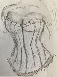 a drawing of a corset on a piece of paper