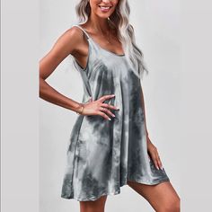 - Blue Casual Tank Dress With Unique And Wonderful Print Design. Low Neck Cut, Relaxed Fit And Shift Silhouette. - Braid Shoulder Straps, Soft And High Quality Fabric, Comfortable To Wear All Day Long! - Versatile Styles And Patterns. - Please See Picture For Measurement. Gray Mini Beach Dress For Summer, Gray Mini Dress For Summer Beach, Gray Beach Mini Dress For Summer, Gray Mini Dress For Beach In Summer, Gray Summer Loungewear Dress, Gray Loungewear Dress For Summer, Strappy Mini Dress, Knit Tank Dress, Casual Tanks