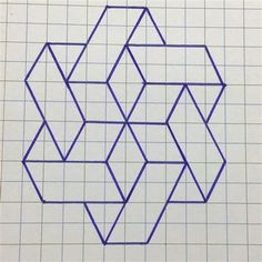 an image of a drawing with blue lines on white paper and graph paper in the background