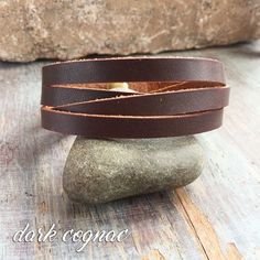 Leather Wrap Bracelet - 4 Strands, Leather Bracelet for Women, Brown, English Tan, Whiskey, Natural, Simple Leather Bracelet, Leather Bracelet For Women, Boho Cuff, Reading Pa, Natural Boho, Double Wrap Bracelet, Simple Leather, Bracelet Leather, Boho Bracelet