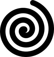 a black and white image of a spiral