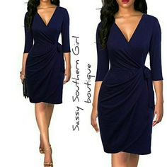 Boutique Item: New Navy Blue V-Neck Faux Wrap Dress. Has Attached Belt. Side Zip. Cotton/Poly Material. Closet Details Please Read No Low-Ball Offers Shipping 1-4days No Exchanges Per Posh Bx46n Blue Fitted V-neck Dress For Night Out, Elegant Blue V-neck Mini Dress, Blue V-neck Mini Dress For Fall, Chic Blue V-neck Dress For Night Out, Fitted Blue V-neck Dress For Fall, Blue Long Sleeve V-neck Dress For Fall, Chic Blue V-neck Dress For Fall, Fitted Blue V-neck Dress For A Night Out, Blue V-neck Dress For Office