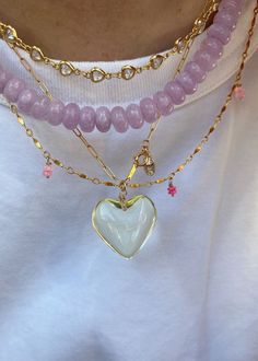 Gold Necklace Inspiration, Puffy Heart Necklace, Inexpensive Jewelry, Premium Jewelry, Buy Necklace, Funky Jewelry, Stacked Jewelry, Puffy Heart