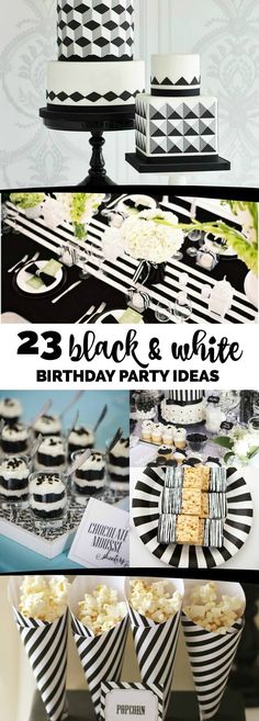 black and white birthday party ideas