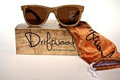 Driftwood - Zebra Wood with Brown Lenses and microfiber pouch $99 + two trees planted for every pair sold! www.driftwoodgear.com