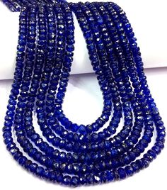 GEMSTONE   BLUE SAPPHIRE SHAPE            RONDELLE (FACETED SIZE                4.5 - 5.MM (WIDE LENGTH         18 INCH LONG STRAND COLOR          ROYAL BLUE QUALITY        AAAA+ STRAND         1 STRAND  BEAUTIFUL SAPPHIRE BEADS FOR PERSONAL USE OR JEWELRY MAKING BEADS. WHOLESALE SHOP If you have any questions about this item please contact me I will get back to you as soon as. We accept bulk or wholesale orders for any gemstone which you'll get best wholesale prices! Hence you can contact me wi Green Chandeliers, Sapphire Beads, Multi Sapphire, Purple Sapphire, Beaded Top, Sapphire Necklace, Love Blue, Natural Blue Sapphire, Wholesale Beads