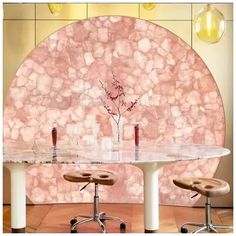 Rose Quartz Wall Panel Coffee Table | Luxury Handmade Gemstone Furniture