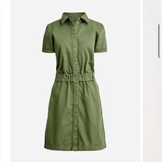 J.Crew Short Sleeve Button-Front Chino Dress Meghan Markle Dress, Dress With Tights, Women's A Line Dresses, Sleeveless Sweater Dress, Milly Dress, Cotton Sundress, J Crew Dress, Women Long Sleeve Dress, Stylish Maternity