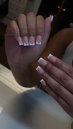 Acrylic French Tip Nails, Acrylic French Tip, Nails Acrylic Black, Nails Acrylic Coffin, Acrylic French, Acrylic Toe Nails, Colored Acrylic Nails, Girly Acrylic Nails, French Tip Acrylic Nails