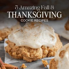 an image of thanksgiving cookies with frosting on top