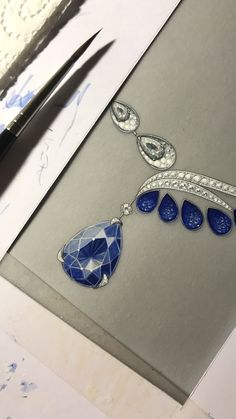 necklace with diamonds and sapphires création by rochaydesign Fashion Jewelry Quotes, Jewellery Advertising, Jewelry Quotes