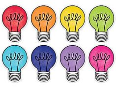 a bunch of colorful light bulbs with different colors