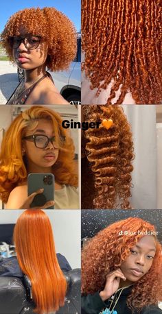 Natural Hair Colors Ideas, Hair Color Ideas Natural Curly Hair, Orange Dyed Hair Black Women, Minimum Ingredient Recipes, What Color To Dye Your Hair, Dye Hair On Black Women, Natural Hair Styles For Black Women Diy, Hairdye Inspo Curly Hair, Color To Dye Hair