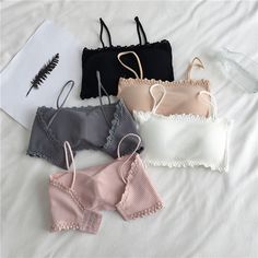 Size : Free Size (Fit For 37.5kg -60kg)Womens Cotton Bra Female Tube Top Bra Womens Suspender Underwear Beautiful Tank Top Seamless Comfort Bra Sport Bra Lace Tops Tube Top Bra, Cotton Bra, Strapless Bralette, Suspenders For Women, Top Bra, Cotton Bras, Bra Lace, Mode Inspo, Lace Tank Top