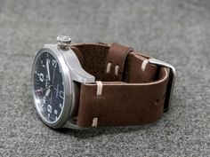 Leather Watch Strap | Horween Hot Chocolate Dryden Leather Watch Band | The Hudson Strap Classic Leather Strap Watch Band For Outdoor, Classic Outdoor Watch Band With Leather Strap, Classic Outdoor Watch Bands With Leather Strap, Classic Outdoor Leather Strap Watch Band, Brown Bracelet Strap Watch Bands For Outdoor, Classic Brown Watch Bands For Outdoor, Brown Watch With Bracelet Strap And Round Dial, Brown Watch Bracelet Strap With Round Dial, Brown Analog Watch Accessories For Outdoor