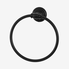 a black towel ring on a white background