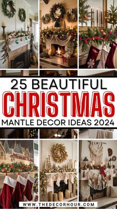 25 beautiful christmas mantel decor ideas for the living room, dining room and bedroom