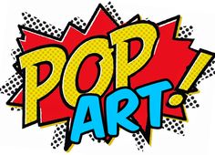 the word pop art written in comic style