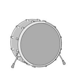 a drawing of a drum on a white background