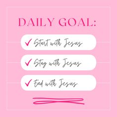 a pink poster with the words daily goal