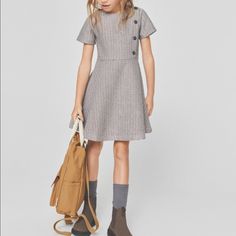 Brand Nwt Cute Buttoned Fall Dresses, Cute Button Dresses For Fall, Cute Fall Dresses With Buttons, Casual Fall School Dresses, Cute Short Sleeve Dress With Button Closure, Short Sleeve Dresses With Buttons, Casual Winter School Dress, Casual Winter Dresses For School, Casual Buttoned School Dress