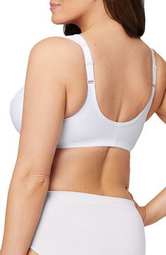 There's an extra layer of cushioning between you and the underwire on this pretty lace-trimmed support bra with shape-enhancing cups and padded straps. Front clasp closure Wide, cushioned straps Lace-topped cups feature side-bust control to shape and support WonderWire design features a padded underwire with an extra layer of cushion to prevent wire poke 67% polyamide, 26% polyester, 7% elastane Hand wash, line dry Imported Women's Clothing White Underwire Nursing Bra With Removable Cups, White Nursing Bra With Removable Cups And Underwire, Full Coverage Shaping Nursing Bra With Padded Cups, Shaping Full Coverage Nursing Bra With Padded Cups, White Full Cup Nursing Bra With Adjustable Straps, Supportive Full Coverage Bra With Padded Cups, Supportive Fitted Bra With Adjustable Straps, Full Coverage Nursing Bra With Adjustable Straps And Shaping, White Push-up Nursing Bra With Adjustable Straps