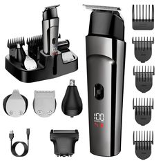 PRICES MAY VARY. [5 in 1 Beard Grooming Kit] This Trimmer Kit includes 5 trimmer heads for a versatile grooming experience, Multiple functions in one machine that allow you to control the length and style of your beard, body, face, nose, ear, eyebrows, sideburns, neck [Waterproof for Electric Razor] This men's grooming kit is both waterproof and washable, with the detachable blades, help you easy to use and wash it by the included brush. For keeping trimmer good well, you need to put it and all How To Trim Mustache, Beard Shaver, Mens Grooming Kit, Nose Hair Trimmer, Beard Trimmer, Trimmer For Men, Electric Razor, Beard Grooming, Beard Trimming