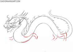 how to draw a chinese dragon