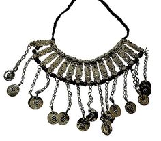 Traditional necklace for women. Free shipping throughout U.S Bohemian Necklaces 16 Inch Length, Silver Long Necklace Fashion Accessory, Silver Chain Necklace For Party, Dangle Necklaces For Fashion Accessory, Nickel-free Jewelry As Fashion Accessory, Bohemian Style Silver Necklace, Silver Necklace With Adjustable Chain As Fashion Accessory, Adjustable Chain Choker For Fashion, Coin Pendant Necklace With Chain